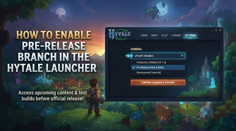 How to Enable Pre-Release Branch in the Hytale Launcher