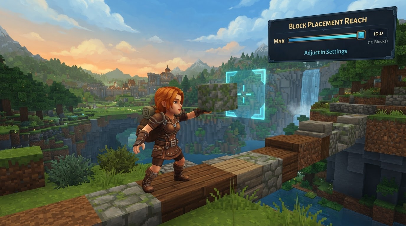 How to Change Block Placement Reach Distance in Hytale