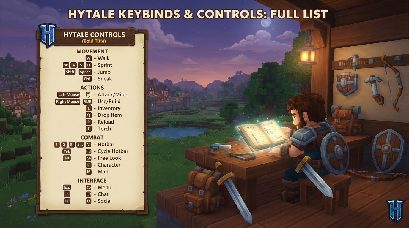 Hytale Keybinds and Controls: Full List